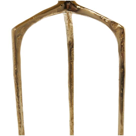 Gold Aluminum Geometric Slim Textured Accent Table
